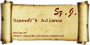 Szpevák Julianna névjegykártya