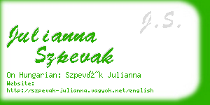 julianna szpevak business card